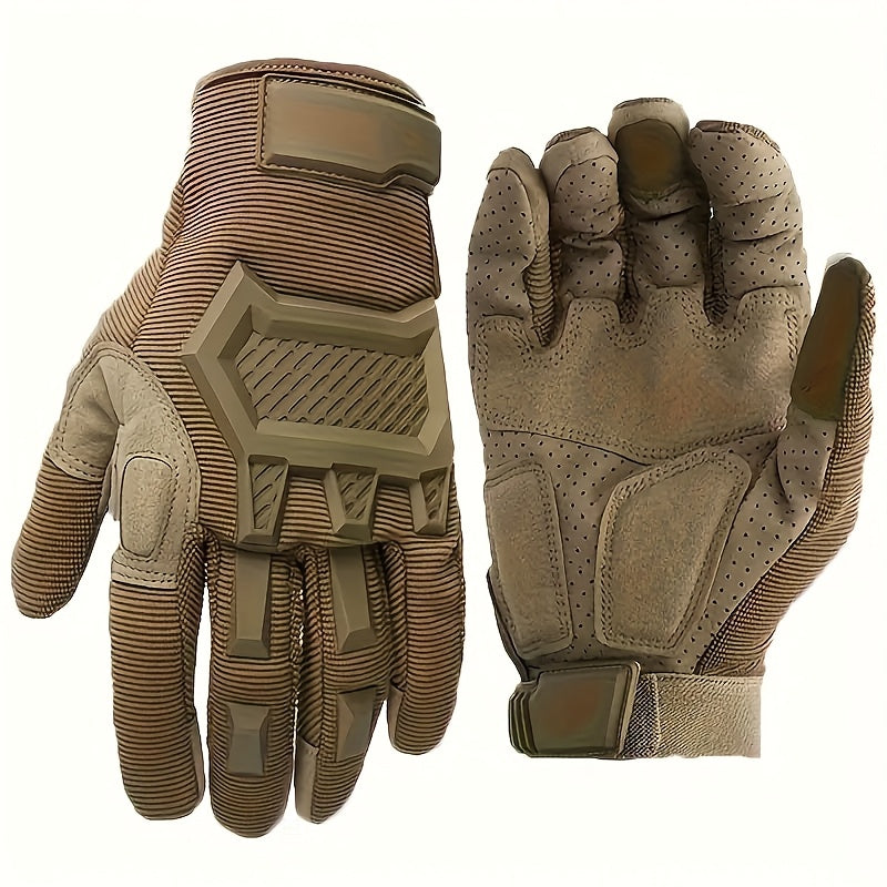 Windproof Touchscreen Gloves – Double-Layer Full-Finger Tactical Outdoor Gloves for Cycling, Hiking, Hunting & Driving, Breathable Slip-Resistant Camo Design, M & L