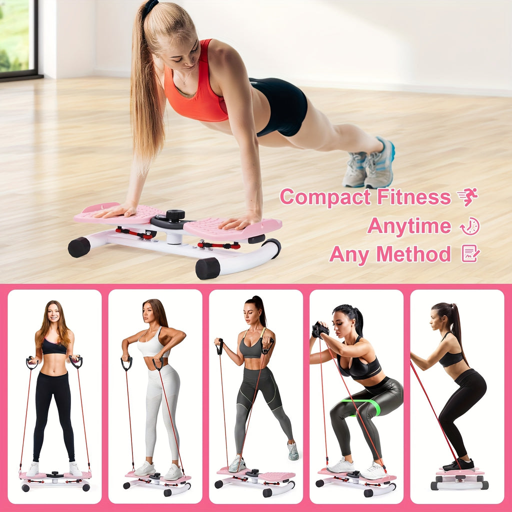 Waist Twisting Board Ab Twister Exercise Machine 360LBS Noiseless Home Gym Digital Display Tracks Time Reps Calories with Figure-8 Resistance Band for Core Workout