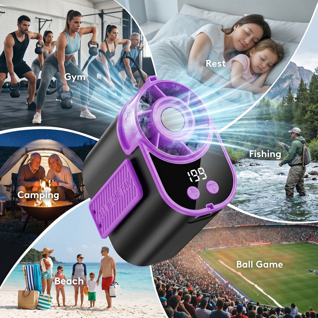 Hands-Free Neck Fan with Flashlight – 18000 RPM Brushless Motor, 199-Speed Adjustable, 5000mAh Battery, Wearable Portable Cooling Fan for Outdoor Work Camping Fishing Hiking, Single & 2-Pack