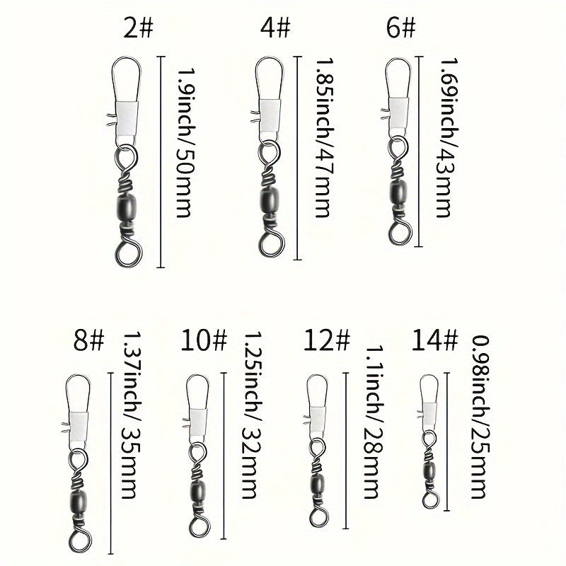 Fishing Quick Connectors 100pcs B-Type Snap Swivels Freshwater Saltwater Tackle Connectors Size 8# 10# Fast Clip Fishing Accessories