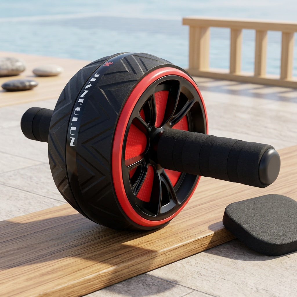 Ab Wheel Roller with Knee Pads Core Strength Training Balance Ab Workout Crunch Machine Home Gym Muscle Toning Arms Abs Fitness Gift