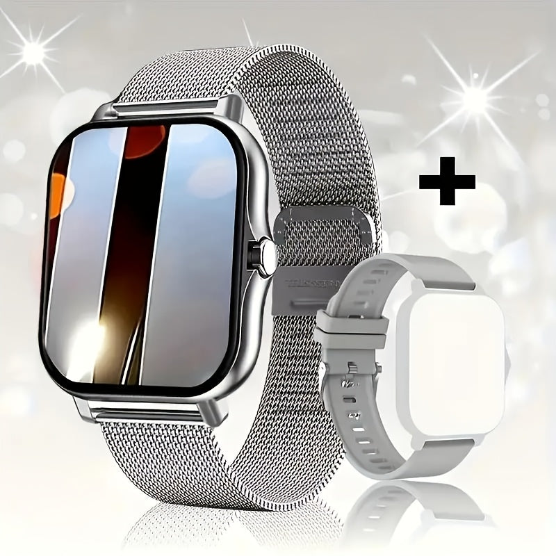 Smartwatch Full Touch Screen Wireless Calling Multi-Sport Modes Music Control Magnetic Charging Compatible with iPhone Android Men Women Fashion Sports Watch