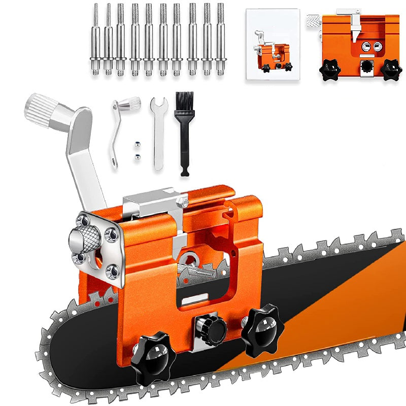 Chainsaw Sharpener Jig Portable Hand-Cranked – Chain Saw Sharpening Kit 1/3/5/10pcs Burrs Blue Yellow Outdoor Logging