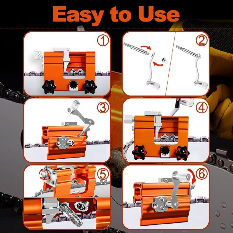 Chainsaw Sharpener Jig Portable Hand-Cranked – Chain Saw Sharpening Kit 1/3/5/10pcs Burrs Blue Yellow Outdoor Logging