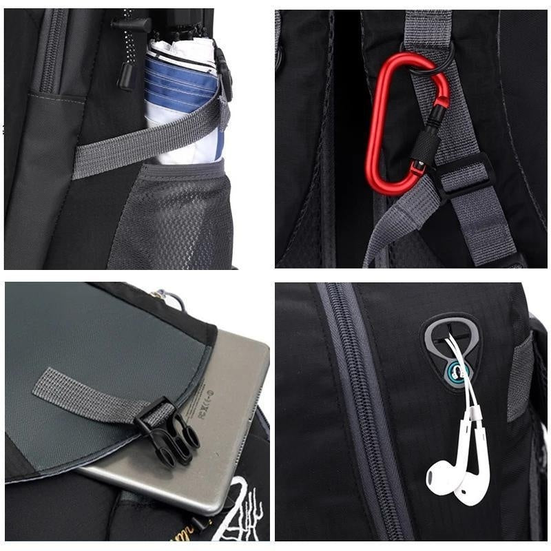 Large 40L Hiking Backpack Lightweight Unisex Adjustable Shoulder Straps – Outdoor Pack for Camping Travel Cycling Men Women Red Black Dark Blue Green