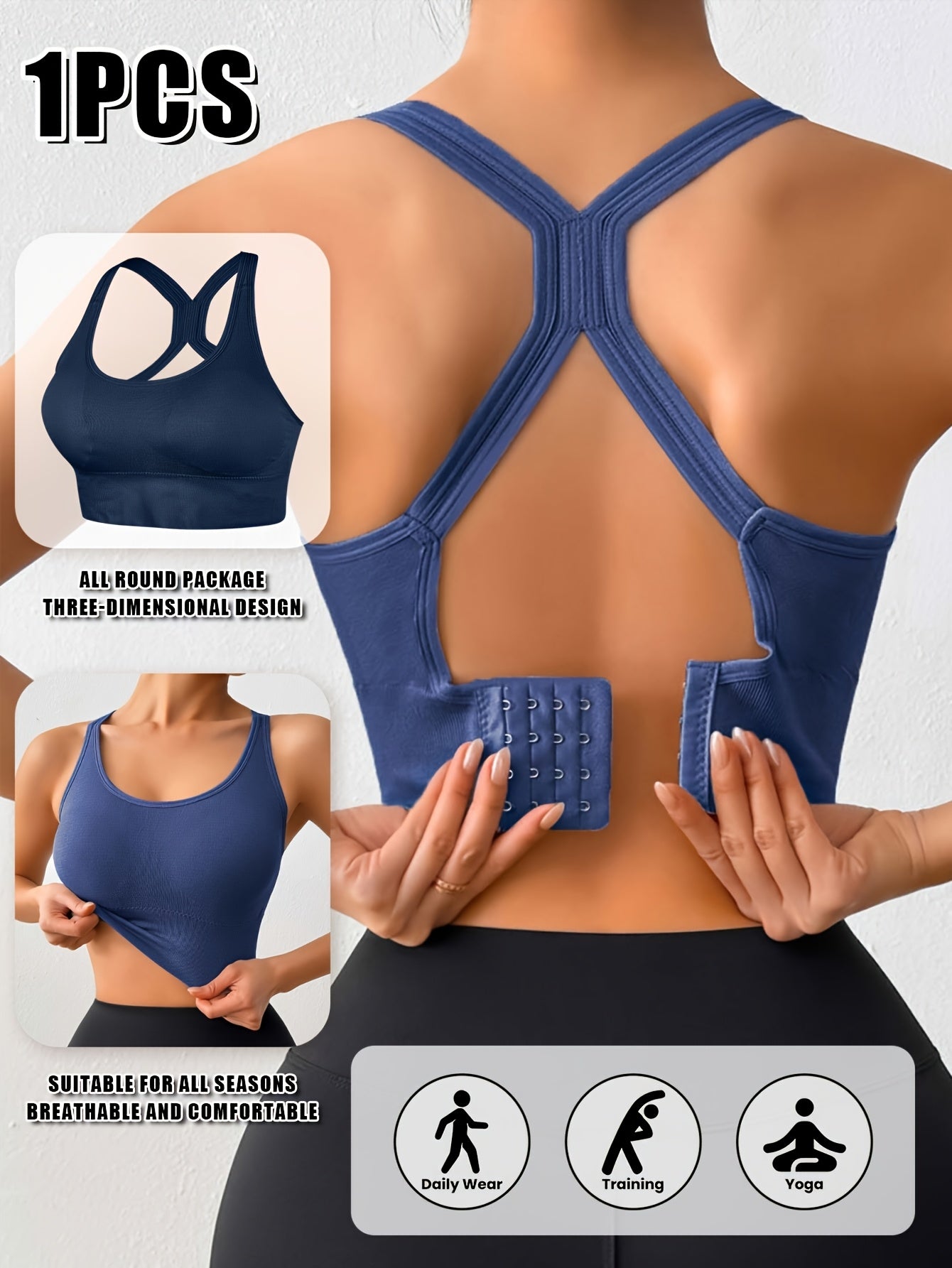 Women's Posture Corrector Racerback Sports Bra – Wireless Push Up Back Support Bra, Breathable Seamless Activewear for Yoga, Gym & Daily Wear M-XXL