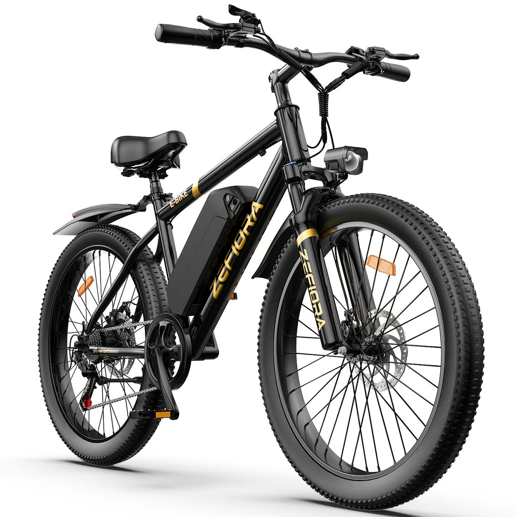 Electric Mountain Bike for Adults 26 Inch 25MPH E-Bike with 48V Removable Battery Shimano 7-Speed 3 Riding Modes Front Suspension - Electric Bicycle with Optional Lock & Phone Mount
