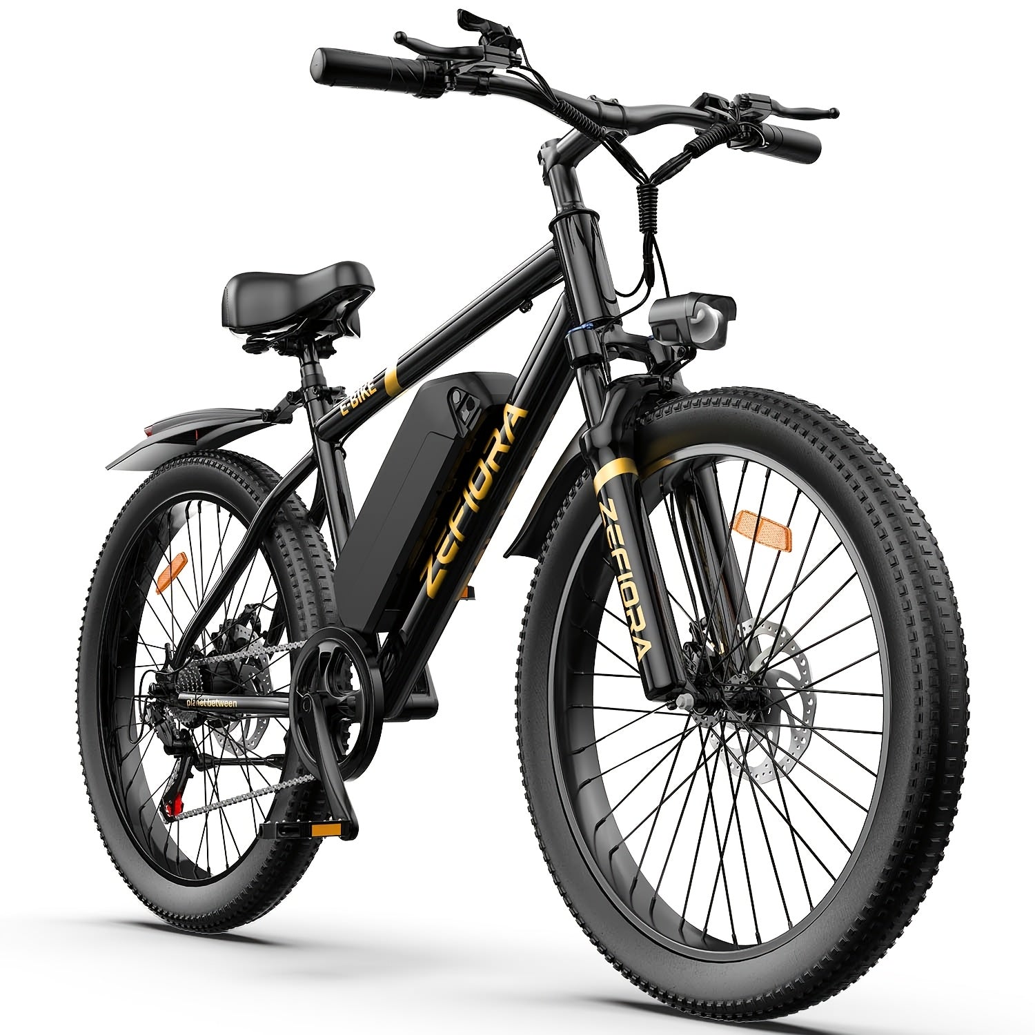 Electric Mountain Bike for Adults 26 Inch 25MPH E-Bike with 48V Removable Battery Shimano 7-Speed 3 Riding Modes Front Suspension - Electric Bicycle with Optional Lock & Phone Mount
