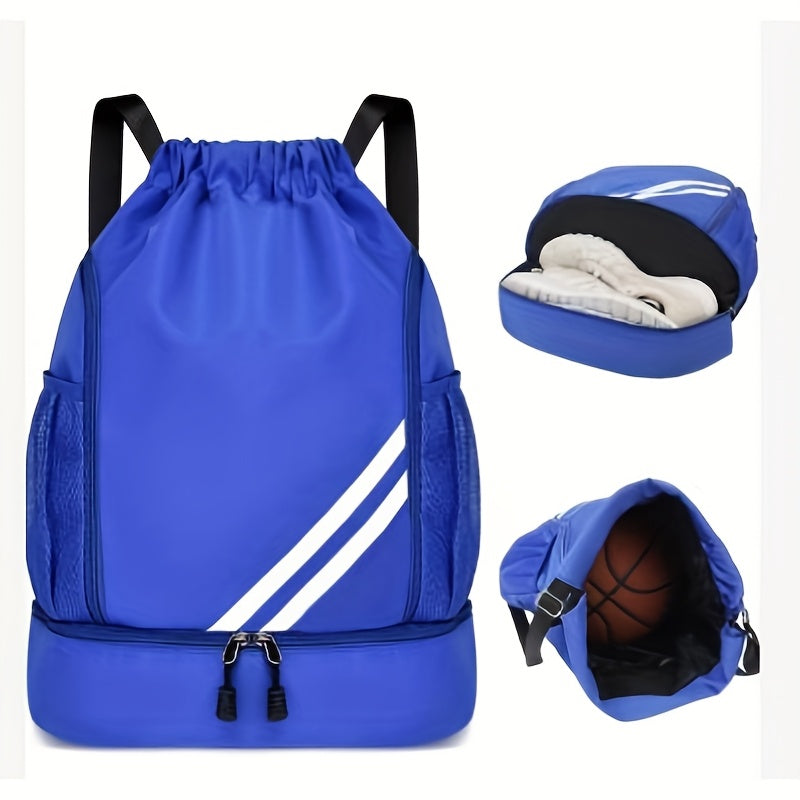 Drawstring Sports Backpack Gym Bag Lightweight for Men & Women – Basketball, Yoga & Fitness Bag with Shoulder Strap, Polyester Lining & Drawstring Pouch