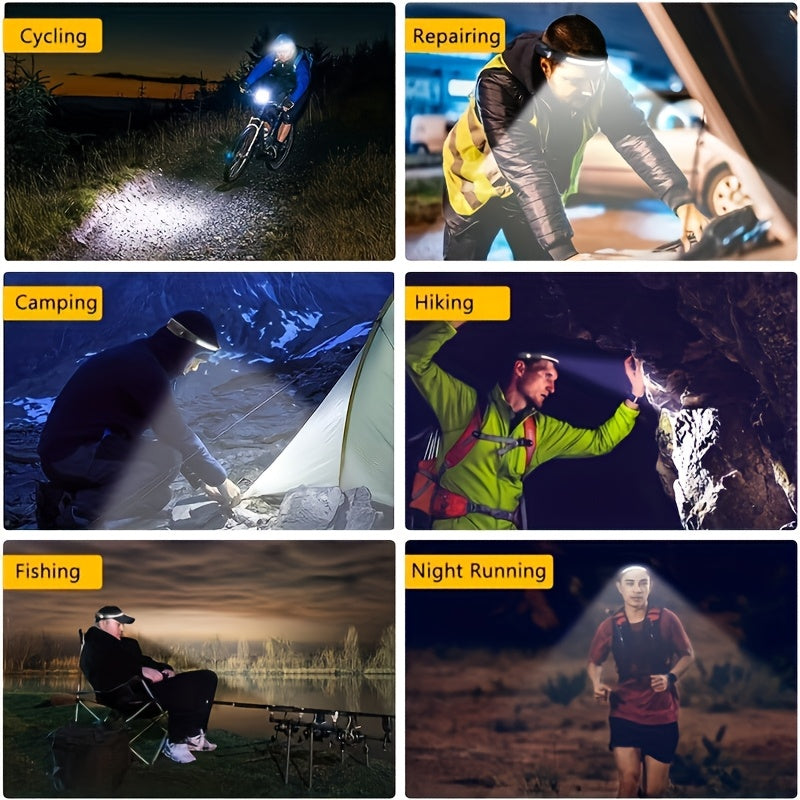 LED Headlamp Rechargeable 4 Pack USB Hands-Free Ultra Bright 1200mAh Adjustable Headband Work Light – Camping Hiking Running Fishing Repairing Emergency Headlamps for Adults