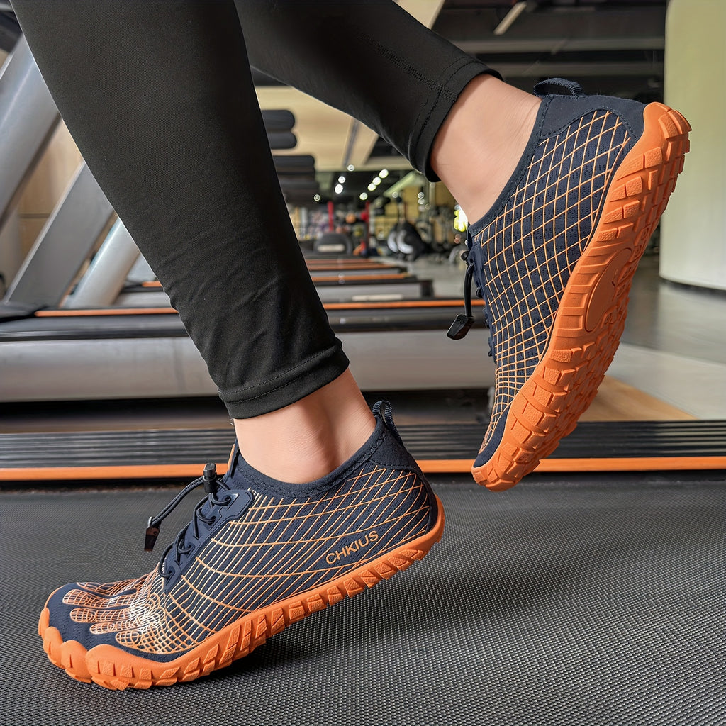 Water Shoes for Men Women Quick Dry Lightweight Beach Swimming Aqua Shoes - Non-Slip Rubber Sole for Hiking Yoga Diving Fitness - Lace Up Striped Design US 4.5-14 Blue Orange Black Gray White Red