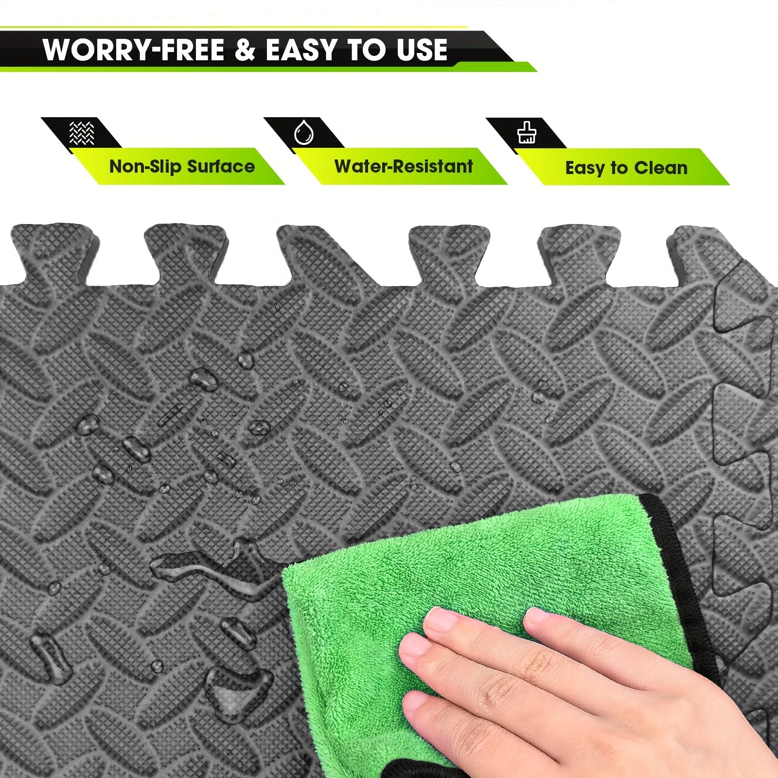 Interlocking EVA Foam Floor Mats for Home Gym Thick Non-Slip Waterproof Puzzle Tiles for Yoga Weightlifting Cardio Exercise Garage Basement Playroom 20 48 or 60 Pcs