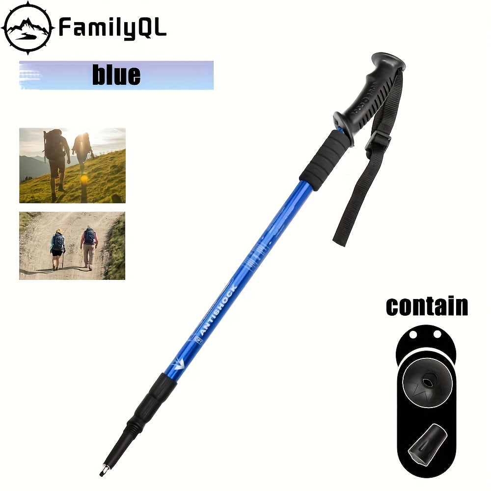 Foldable Aluminum Alloy Hiking Stick Adjustable Trekking Pole Quick Lock Lightweight Collapsible Walking Stick for Men and Women Outdoor