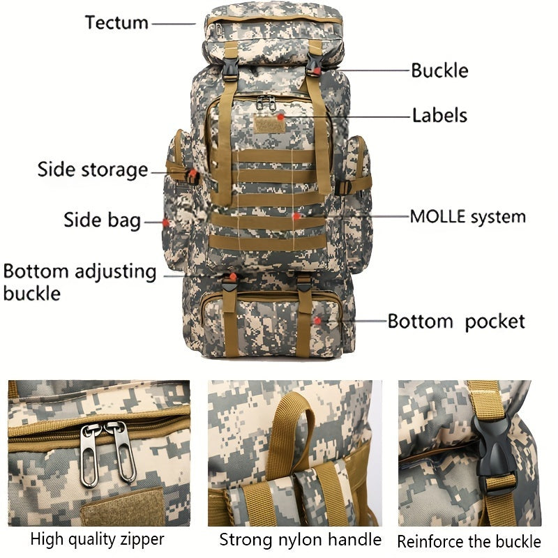 Hiking Backpack Set Large 22.45 Gal with Bonus Daypack – Men's Camping Backpacking Pack for Hiking Climbing Trekking Green Gray Desert Khaki Army Green