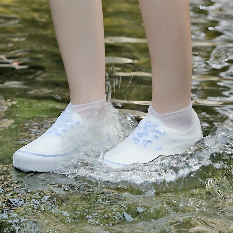 Waterproof Silicone Shoe Covers 3 Pairs – Thickened Non-Slip Rain Boot Covers, Wear-Resistant Outdoor Overshoes for Men & Women, One Size Fits EU 34-45