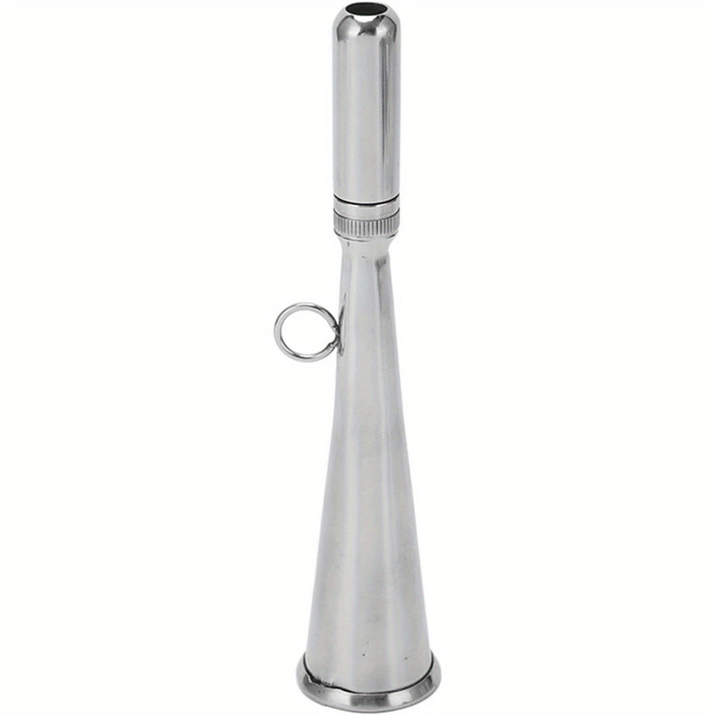 Stainless Steel Marine Fog Horn - Handheld Air Horn Loud Signal Whistle with Removable Mouthpiece - Emergency Boat Horn for Kayak Yacht Sailboat - Boating Safety Accessory for Water Sports