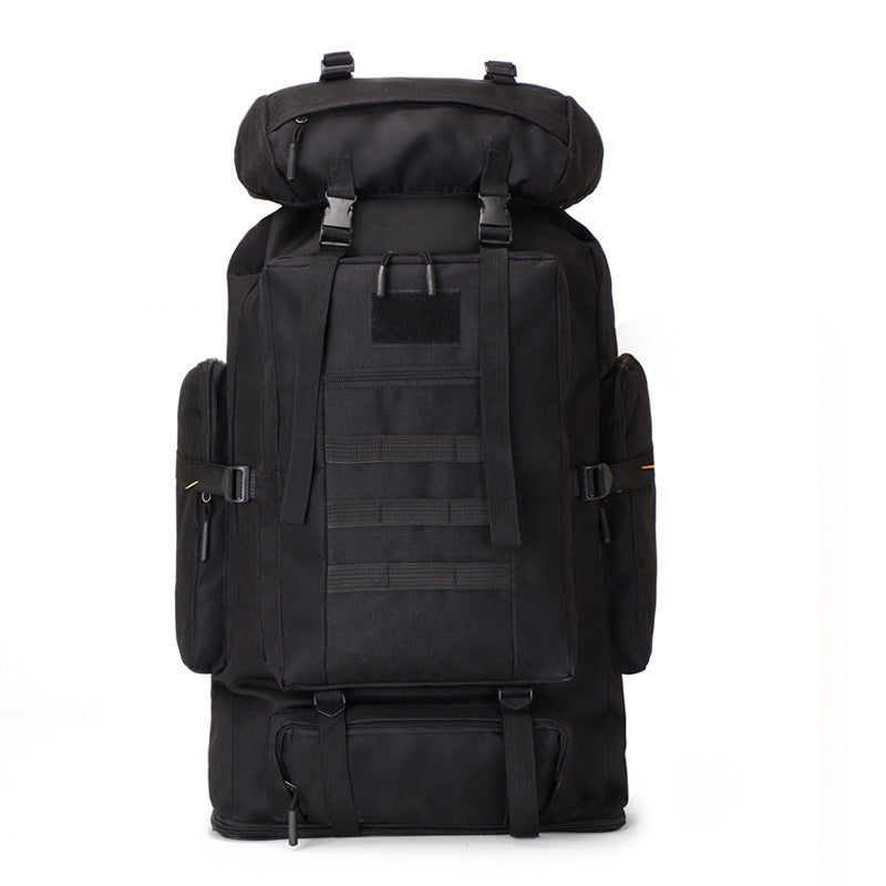 Large Capacity Hiking Camping Mountaineering Backpack 100L Expandable Outdoor Travel Pack Jungle Camo Black