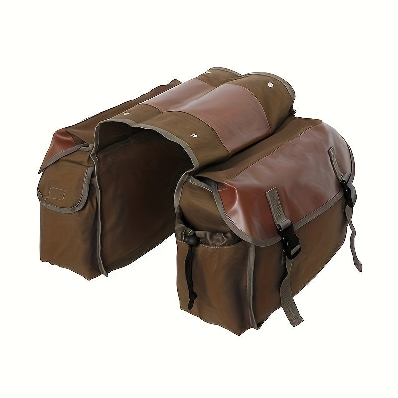 Bicycle Rear Seat Saddle Bag – Durable Double Pannier Bag for Mountain Bike & Road Bike, Back Frame Rack Bag for Cycling, Available in Black, Army Green & Khaki