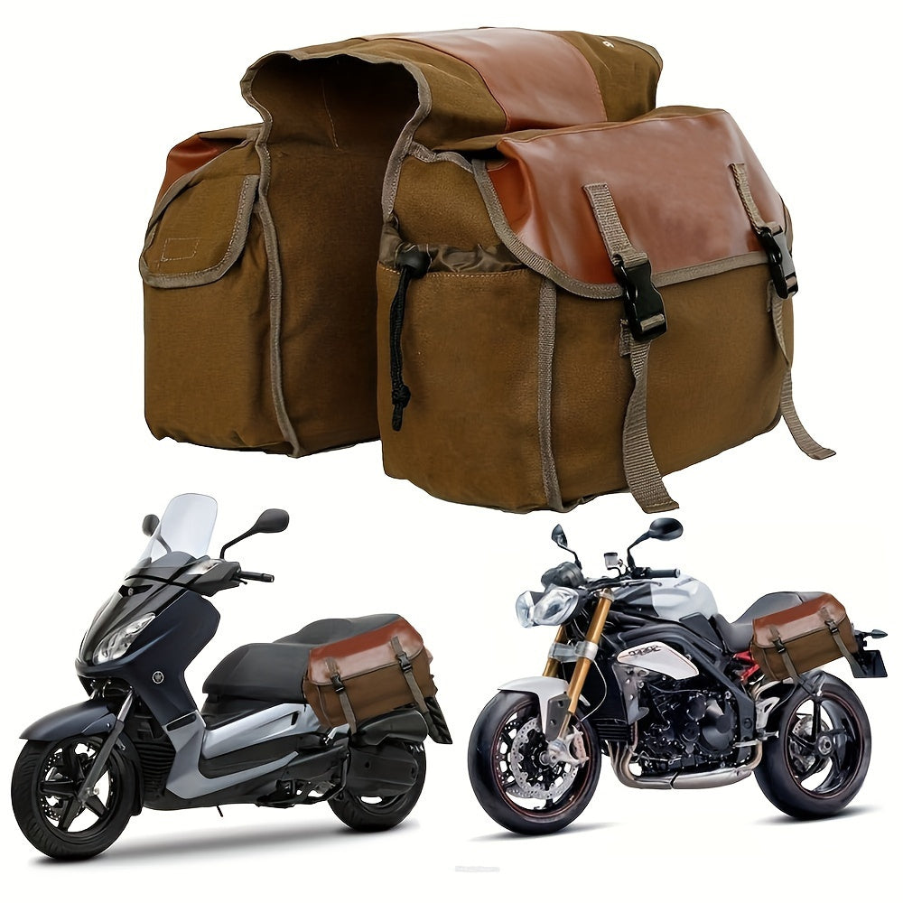 Bicycle Rear Seat Saddle Bag – Durable Double Pannier Bag for Mountain Bike & Road Bike, Back Frame Rack Bag for Cycling, Available in Black, Army Green & Khaki