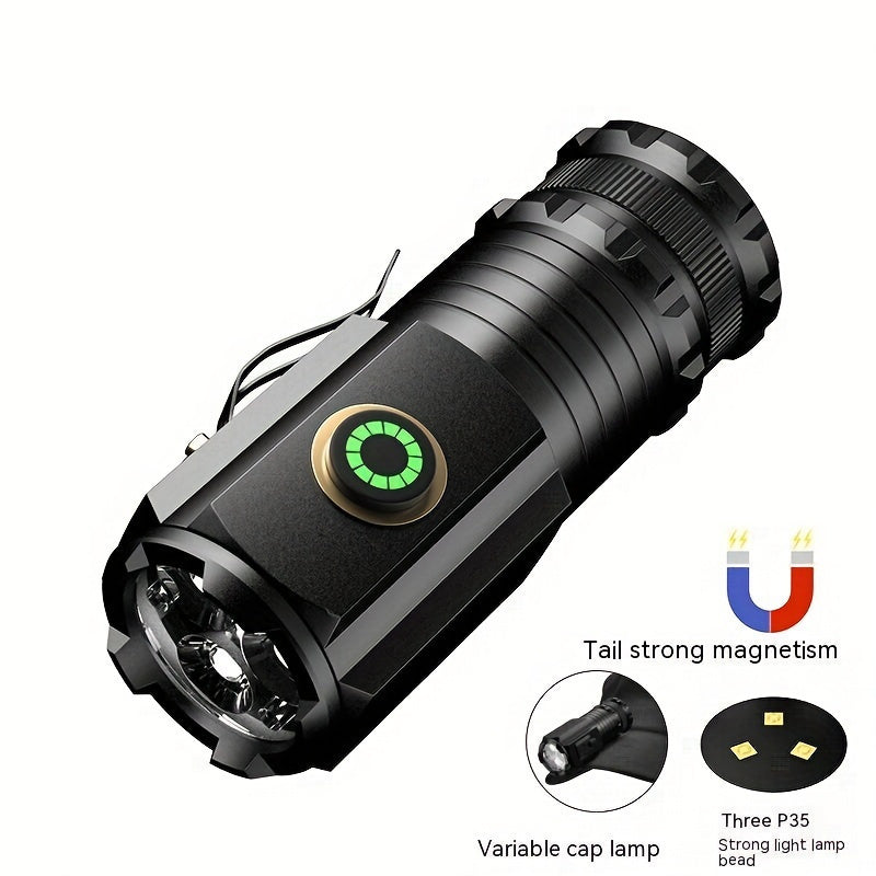 3000LM Rechargeable Tactical Flashlight with Magnetic Base & Long Range Beam – Outdoor Camping Emergency Household LED Torch