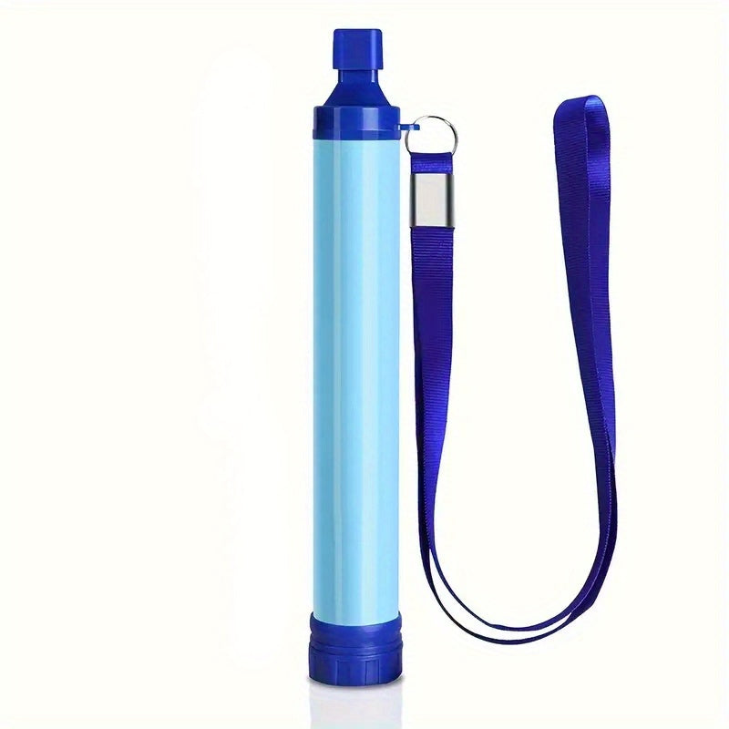 Personal Water Filter Straw Survival Gear Set with Carabiner Syringe Extension Tube - Water Purifier for Camping Hiking Backpacking Climbing Emergency, 1-6 Pack