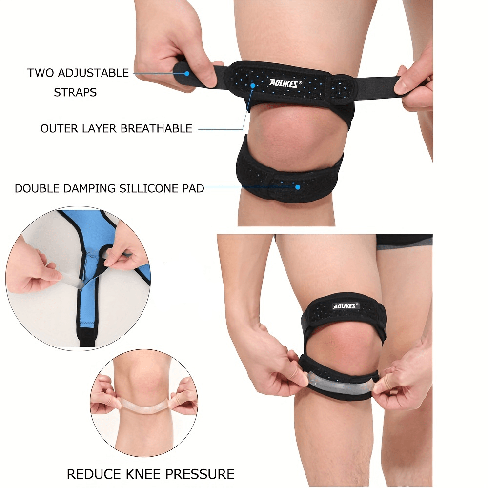 Adjustable Breathable Knee Support Brace – Soft Knit Compression Sleeve for Knee Pain Relief Sports Running Arthritis Gym Hiking Everyday Wear Men Women