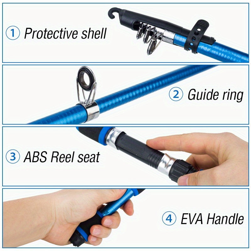 Sea Fishing Rod 70.87 Inch 1.8M Spinning Lure Rod Fast Action Light Power for Shore Boat Fishing Beginners and Professionals Red Green Blue
