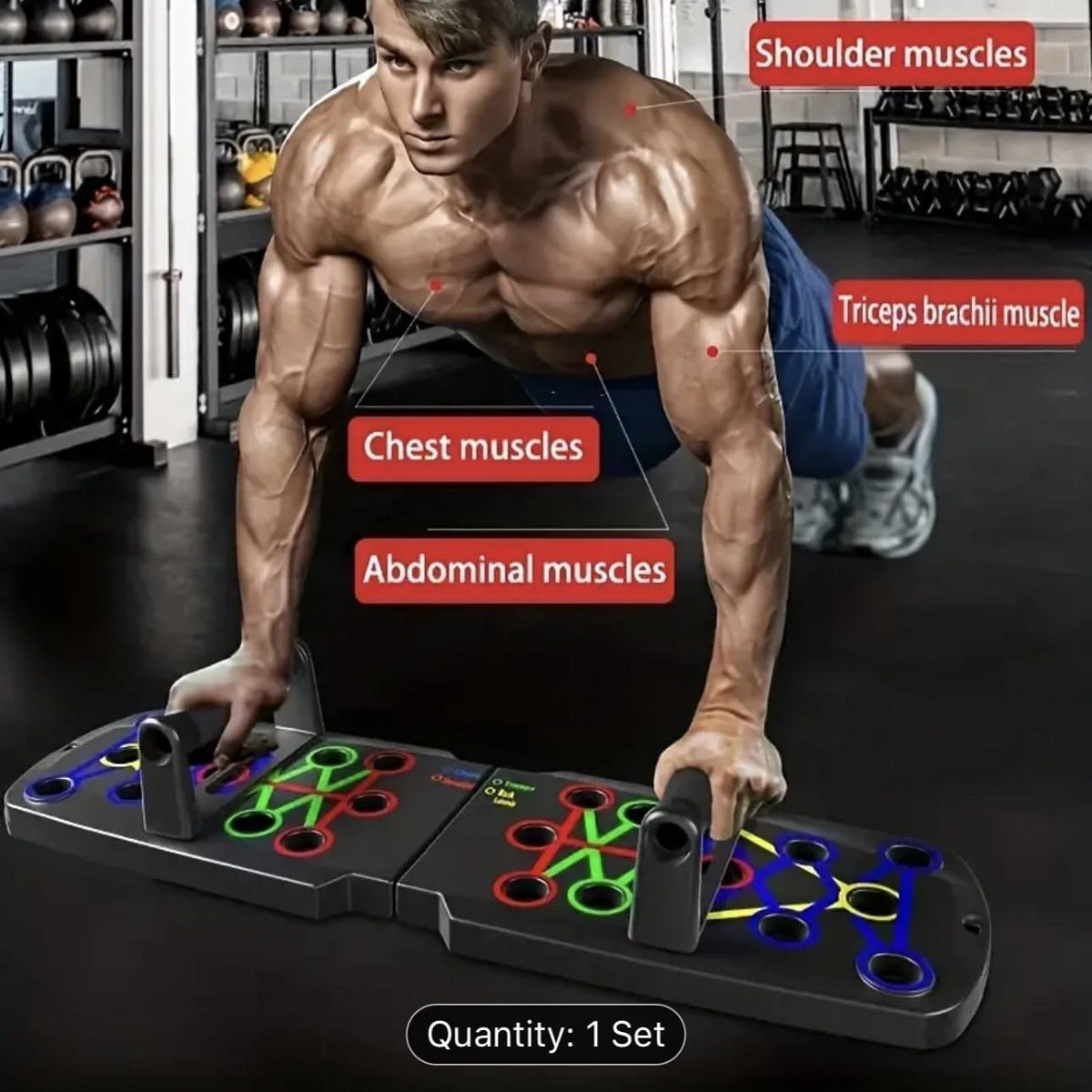 Versatile Push-Up Board for Home Workouts – Foldable Fitness Equipment for Men & Women, Strengthens Chest, Arms & Core, Multi-Position Training Board, Great Gift for Daily Exercise