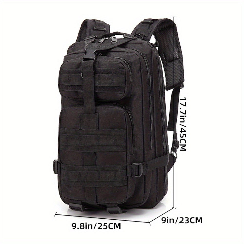 Hiking Backpack 21-25L for Men Women - Lightweight Outdoor Camping Mountaineering Climbing Backpack with Zipper - Multi-Functional Daypack for Hiking Trekking Travel - Khaki Black Army Green