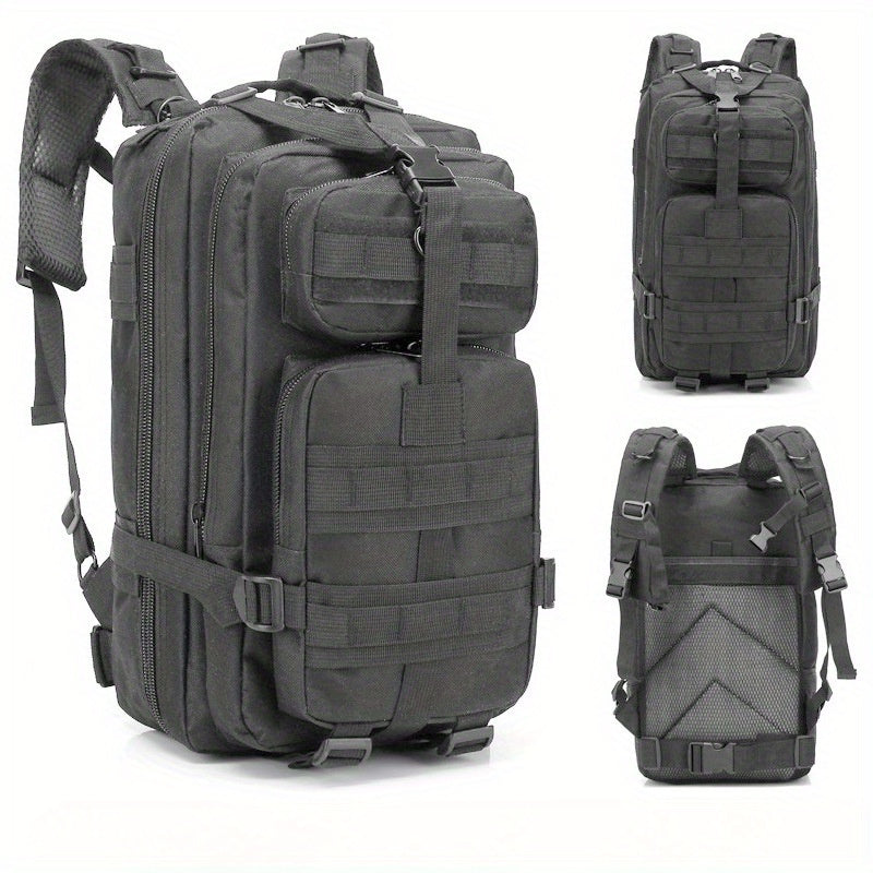 Hiking Backpack 21-25L for Men Women - Lightweight Outdoor Camping Mountaineering Climbing Backpack with Zipper - Multi-Functional Daypack for Hiking Trekking Travel - Khaki Black Army Green