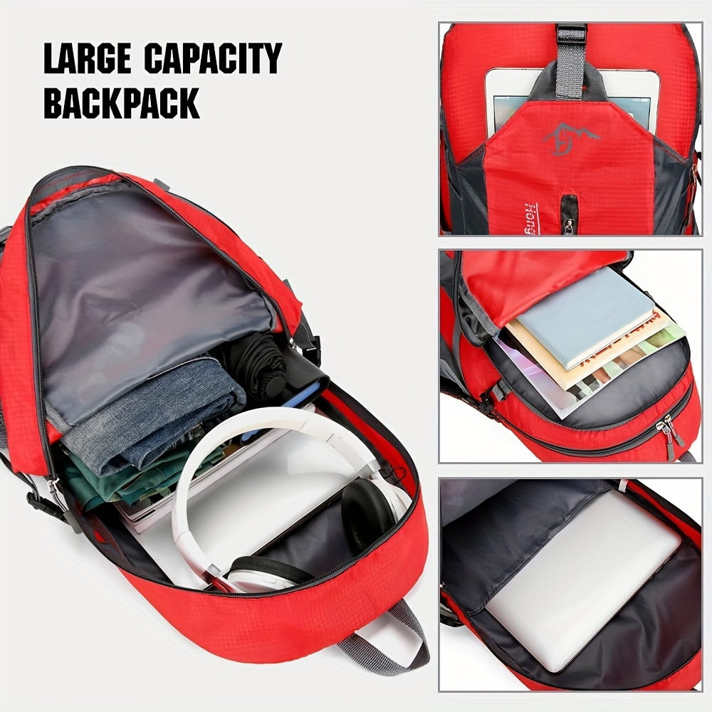 Hiking Daypack 25.8L Adjustable Torso Outdoor Mountaineering Travel Backpack for Day Trips Camping Sports Red Blue Black Orange