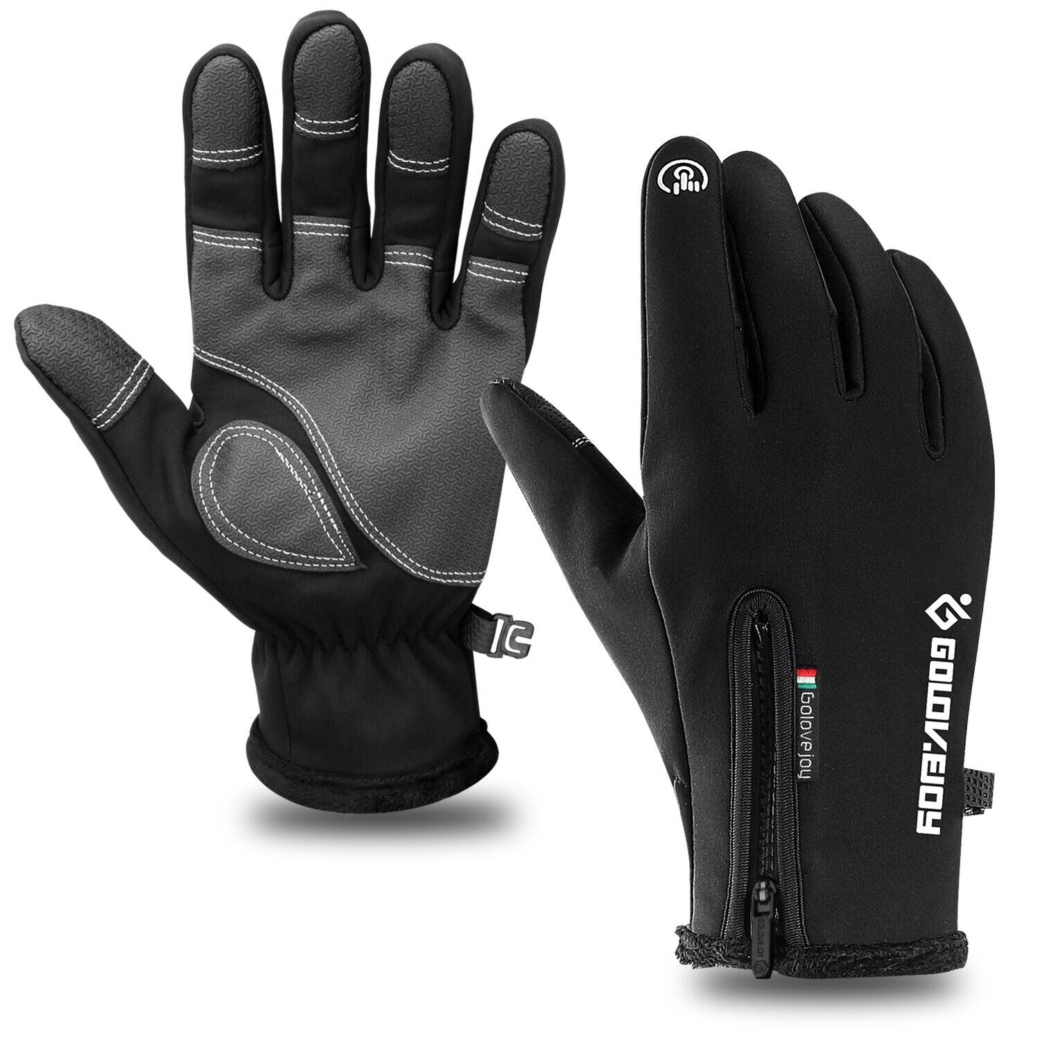 Outdoor Winter Gloves 2 Pairs Windproof Full Finger Slip Resistant Warm Knit Gloves for Cycling Skiing Riding Cold Weather Sports S-XXL