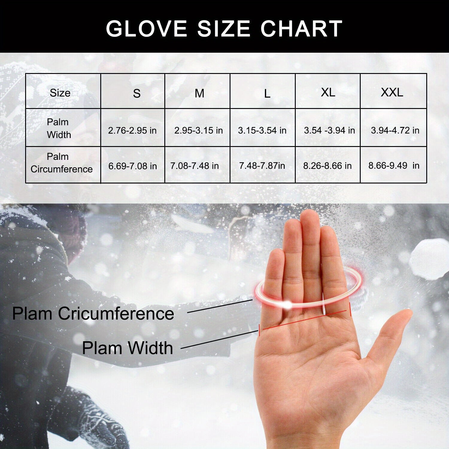 Outdoor Winter Gloves 2 Pairs Windproof Full Finger Slip Resistant Warm Knit Gloves for Cycling Skiing Riding Cold Weather Sports S-XXL