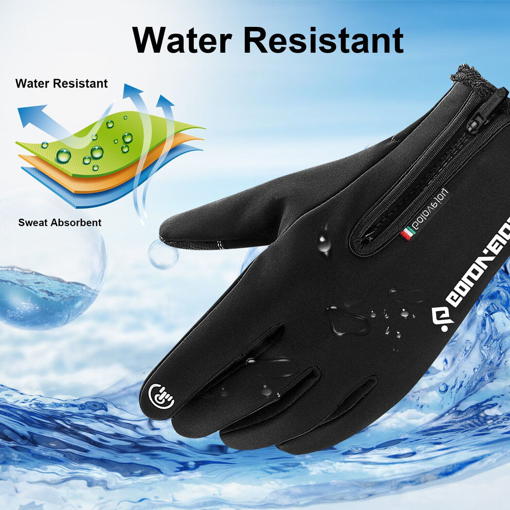 Outdoor Winter Gloves 2 Pairs Windproof Full Finger Slip Resistant Warm Knit Gloves for Cycling Skiing Riding Cold Weather Sports S-XXL
