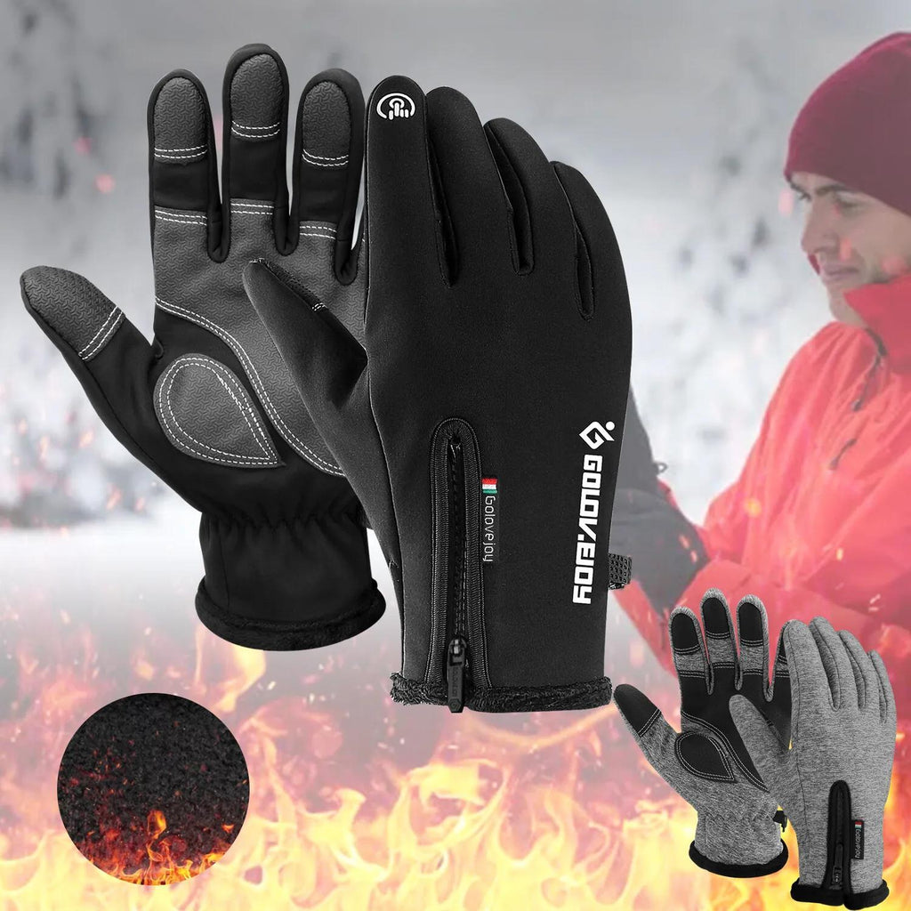 Outdoor Winter Gloves 2 Pairs Windproof Full Finger Slip Resistant Warm Knit Gloves for Cycling Skiing Riding Cold Weather Sports S-XXL