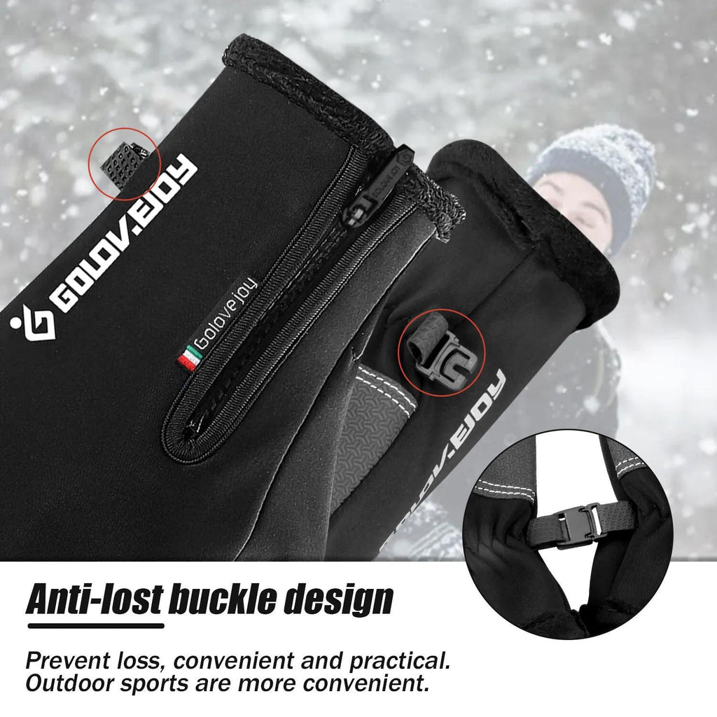 Outdoor Winter Gloves 2 Pairs Windproof Full Finger Slip Resistant Warm Knit Gloves for Cycling Skiing Riding Cold Weather Sports S-XXL