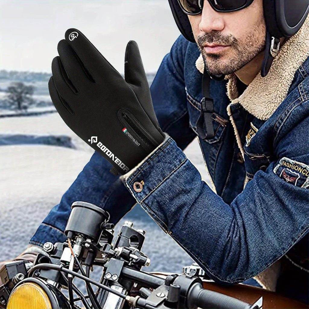Outdoor Winter Gloves 2 Pairs Windproof Full Finger Slip Resistant Warm Knit Gloves for Cycling Skiing Riding Cold Weather Sports S-XXL
