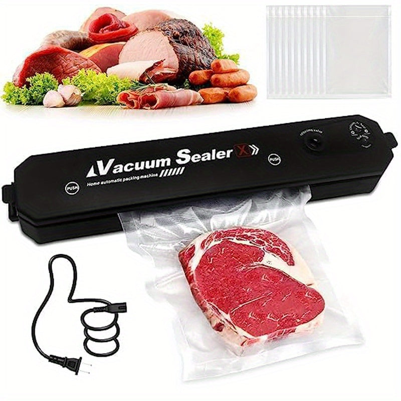 Vacuum Sealer Machine with 50 Seal Bags – Automatic Air Food Sealing System for Food Saver Storage & Sous Vide, Black or White