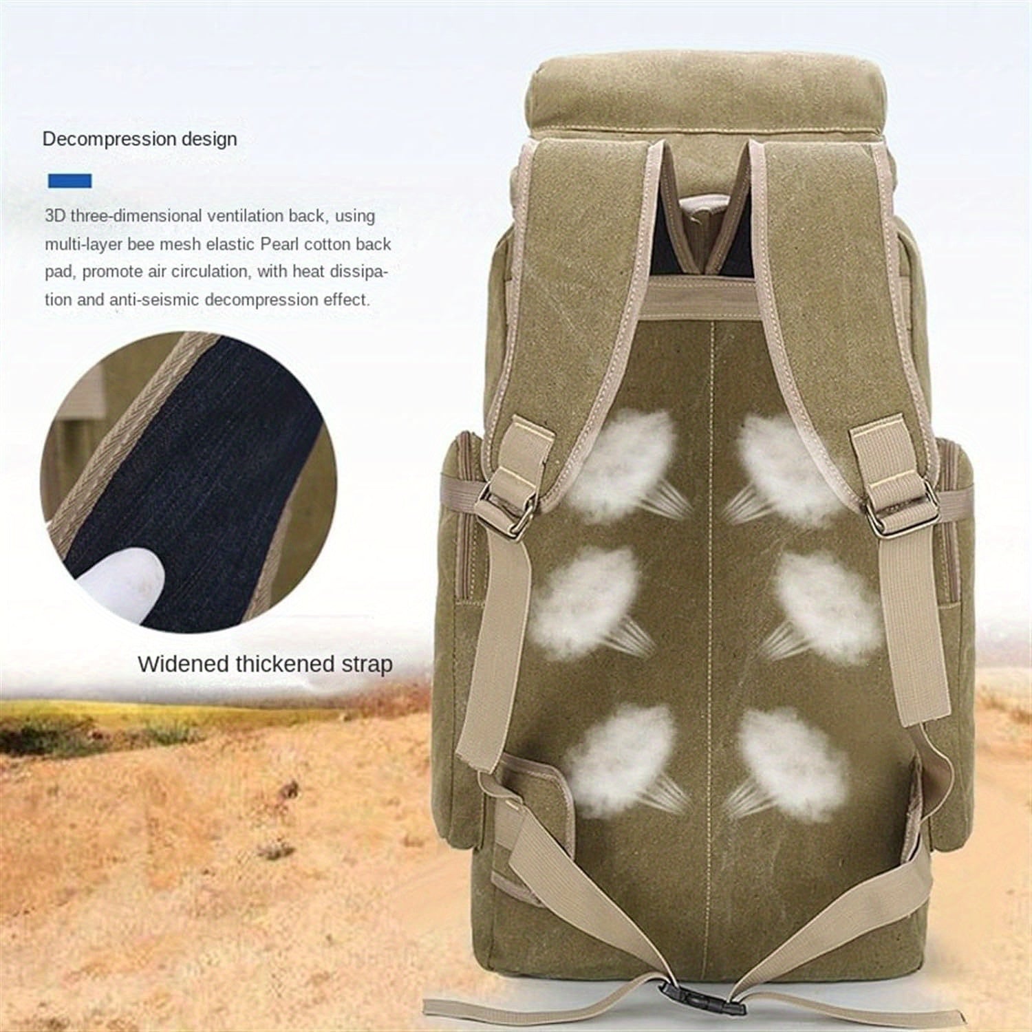 90L Large Capacity Hiking Backpack – Wear-Resistant Mountaineering Camping Travel Backpack for Men & Women, Durable Outdoor Trekking Pack (Black, Khaki, Green)