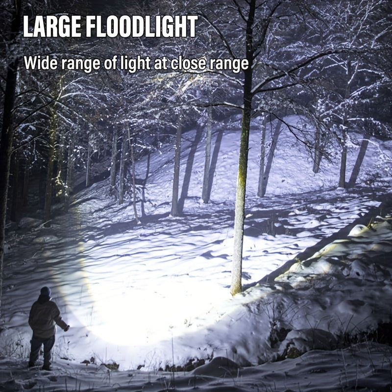 2000 Lumen Rechargeable Spotlight Flashlight – 6 Modes 3 Color Filters 200M Range Searchlight Handheld Torch for Boating Hunting Camping Home Lighting, USB Rechargeable