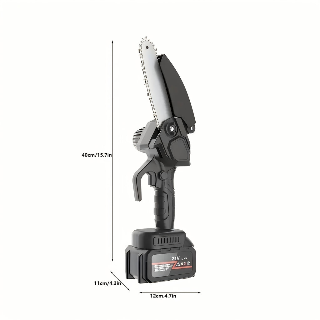 6-Inch Mini Chainsaw Cordless - Rechargeable Lithium Battery with Adjustable Chain, Safety Lock & Splash Guard, Multiple Bundle Options for Garden Branch Trimming, Tree Pruning & Gift