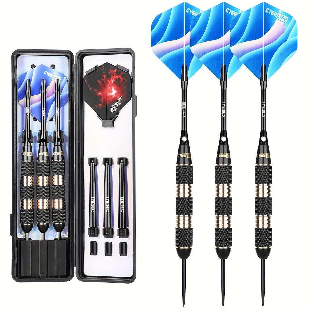Steel Tip Darts 32g Professional Competition Set Pure Copper Barrel Aluminum Rod Hard Steel Needle Precision Dart for League Tournament Home Bristle Board Play
