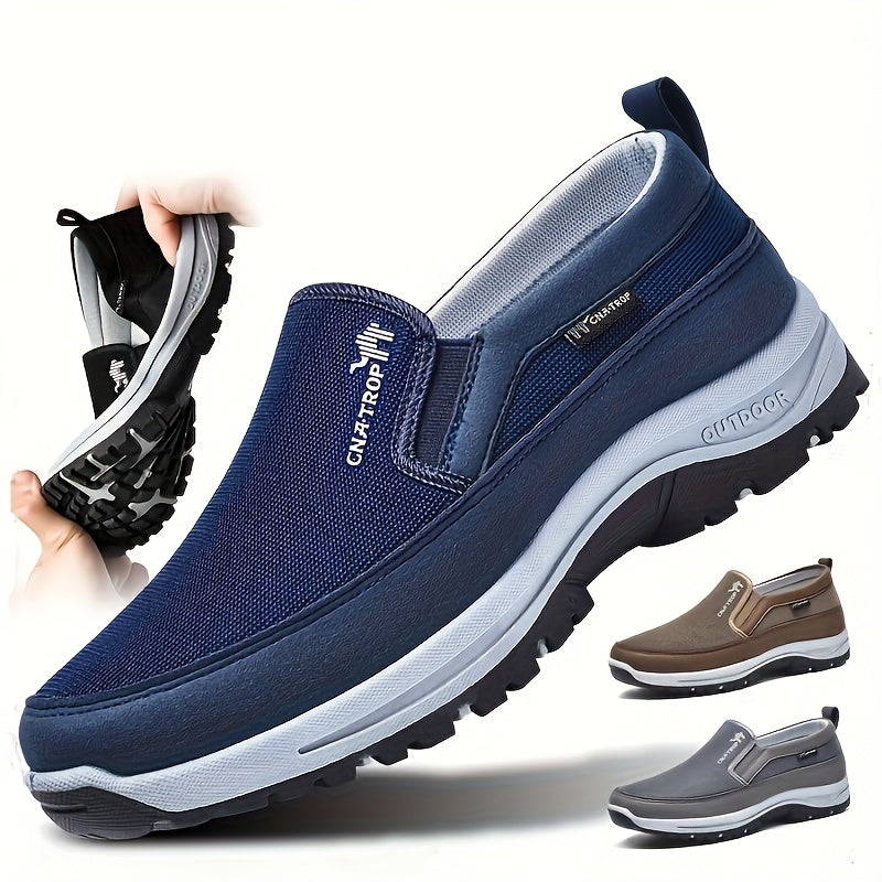 Breathable Men's Hiking Shoes Non-Slip – Lightweight Outdoor Trail Trekking Footwear for Men, Comfortable Grip Shoes, US Sizes 6.5-12.5, Brown, Black, Grey & Sea Blue