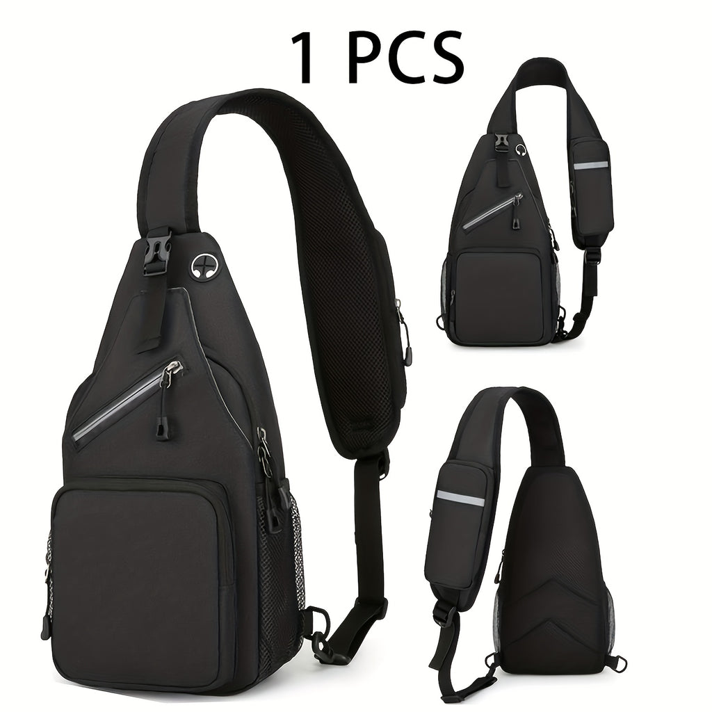 Crossbody Sling Bag for Men Women Large Capacity – Single Shoulder Travel Bag Multi-Purpose Outdoor Hiking Commuter Everyday Carry EDC Bag Secure Zipper Closure Unisex 14 Colors