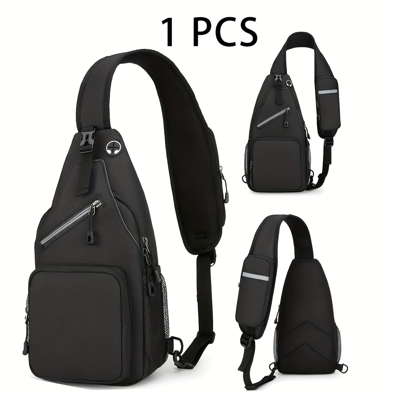 Crossbody Sling Bag for Men Women Large Capacity – Single Shoulder Travel Bag Multi-Purpose Outdoor Hiking Commuter Everyday Carry EDC Bag Secure Zipper Closure Unisex 14 Colors