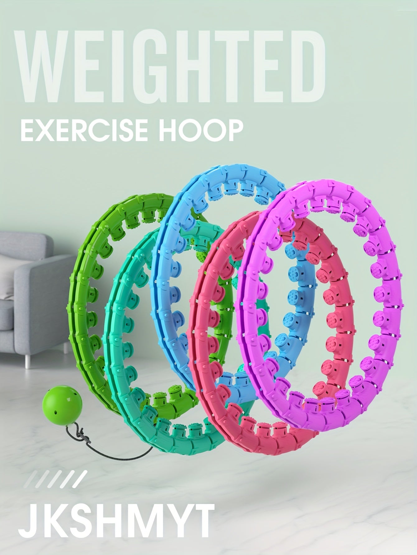 Weighted Smart Hula Hoop for Adults & Beginners – 69 Inch / 175cm, 30 Detachable Knots, Plus Size Exercise Circle for Weight Loss & Core Workout