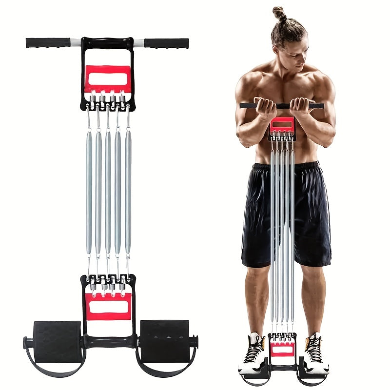 Stainless Steel Pedal Puller Multifunctional Tensioner Adjustable Resistance Arm Chest Muscle Training Bodybuilding Sit-Up Strength Workout