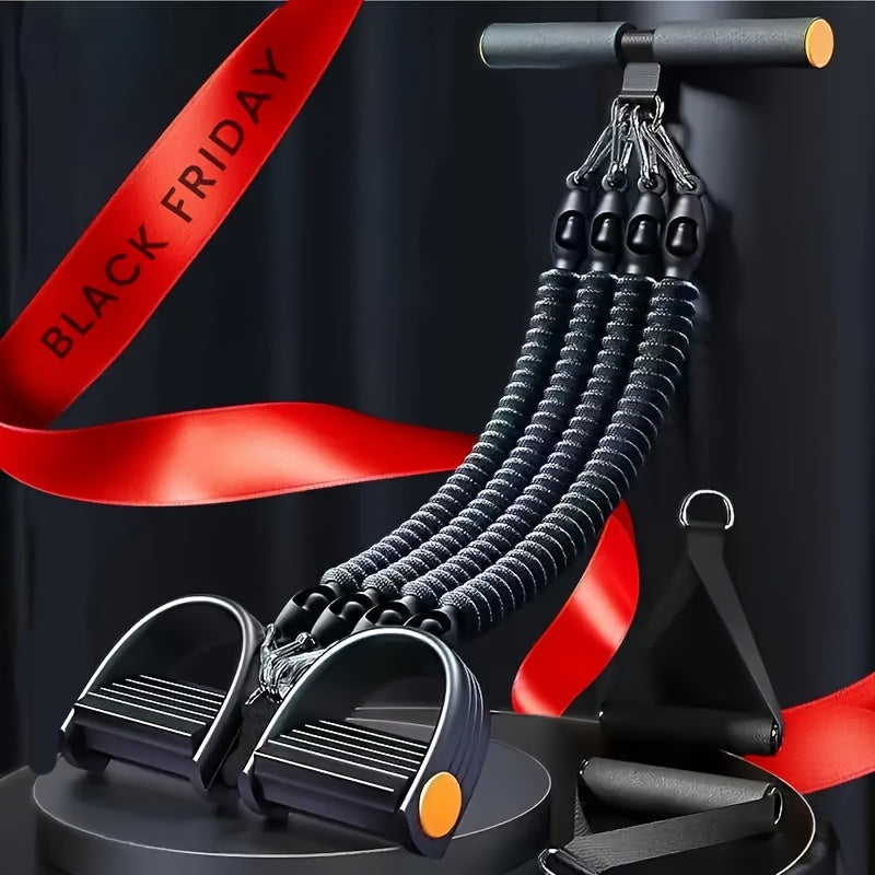 Resistance Bands Set 6-in-1 with Pedal Puller Adjustable Tension for Stretching Fitness Strength Training Home Gym Workout Exercise Bands