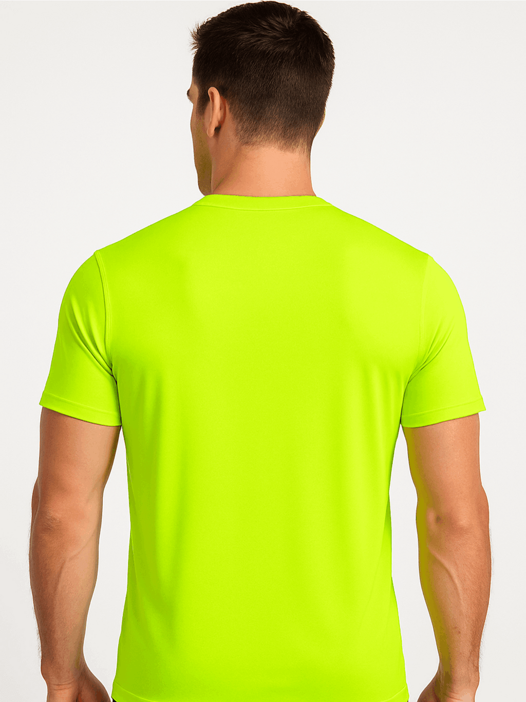 Men's Safety Work Shirts 5-Pack UPF 50+ Quick Dry – Breathable Hi-Vis Performance Tees for Outdoor Jobs Construction Landscaping, Fluorescent Yellow, S-XXXL
