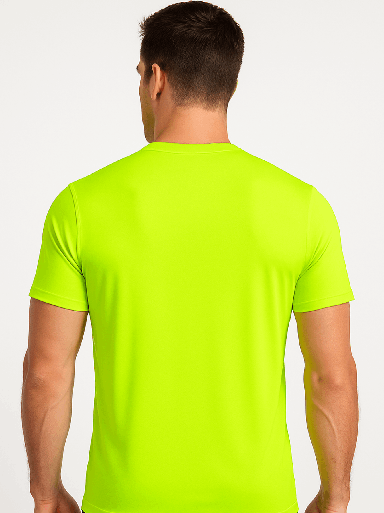 Men's Safety Work Shirts 5-Pack UPF 50+ Quick Dry – Breathable Hi-Vis Performance Tees for Outdoor Jobs Construction Landscaping, Fluorescent Yellow, S-XXXL